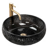 Rea ICE BLACK UMÝVADLO NA DOSKU 42 cm, čierne sklenené REA-U6660