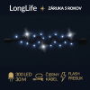 LongLife led svetelná reťaz vonkajšia flash - 300led - 30m studená biela/ flash prebliknutie studená biela - čierny kábel