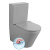 Sapho PACO kombi WC, Rimless, spodný/zadný odpad, sivá mat PC1012WRGR