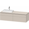 DURAVIT L-Cube závesná skrinka pod umývadlo na dosku (umývadlo vľavo), 4 zásuvky, 1620 x 550 x 482 mm, taupe matná, LC4871L91910000