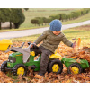 Šliapací traktor s nakladačom a vlečkou Rolly Kid John Deere zelený