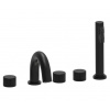 Paffoni Jo Batéria na okraj vane, 5-otvorová inštalácia, s telesom, matná čierna JO044NO