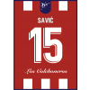 Superfutbal Maketa dresu Atlético Madrid, červená / biela Rozmer: A4, Meno a číslo: Savić 15