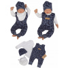 Detský komplet - Baby Set Zyzio & Zuzia 86 Navy Blue, Gray 4 PCS. (4cz telo + nohavice + čiapka + šál 86)