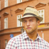 Pánský slaměný klobúk malá krempa s rypsou 70308