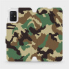 Flipové pouzdro Mobiwear - Samsung Galaxy A51 - V111P Maskáče (Knížkové flip pouzdro, obal, kryt na mobil Samsung Galaxy A51 - V111P Maskáče, materiál Umělá kůže + TPU - ochrana 360°, stojánek, siliko