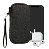 kwmobile Universal telefon Pouch Size XL - 6.7/6.8 - Neoprene smartphone Pouch with Zip - Water-Repellent Mobile Pouzdro na telefon - Sleeve in Anthracite / bílá