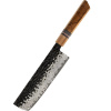 IZMAEL Damaškový kuchynský nôž Zenkai Nakiri/Hnedá 18 cm
