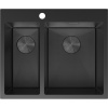 Mexen Flexo nerezový kuchynský drez s 1,5 komorou 610 x 510 mm, čierny HC - 6446611500-70HC