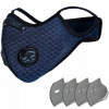 Riderrace Anti -smog Mask Outdoor Mask s filtrom Hepa 5 v opakovane použiteľných (4xfiltr hepa n99 ochranná maska zadarmo)