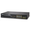 Planet GS-4210-8P2S PoE+ switch 8x 10/100/1000Base-T, 2x SFP, 802.3at do 120W, VLAN, SNMP/WEB GS-4210-8P2S