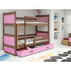 Interbeds Rico poschodová posteľ 190cm x 80cm borovicové drevo Hnedo-ružová