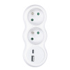 Solight rozbočka s USB A plus C nabíječkou, 2 x 10A, bílá - P100USBC
