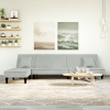 Pohovka v tvare L bledosivá 255x140x70 cm zamat-ForU-3157251