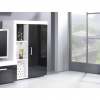 Cama Meble Komoda SAMBA 3, biely mat/čierny lesk