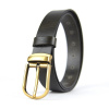 Kožený opasok CLASSIC BRASS, šírka 3.3cm, Slovenská výroba - Olivová