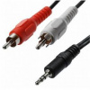 Kábel AQ Audio 3,5 mm na 2x RCA konektor, M/M, 1,2 m (xaqca42012) čierny