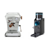 Ascaso Dream PID, leštený hliník + Rancilio Rocky Doserless, čierna