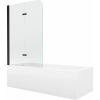 Mexen Vega obdĺžniková vaňa 160 x 70 cm s krytom a 2-krídlovým 100 cm paravánom, číry, čierny - 550116070X9010027000