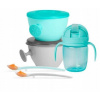 SKIPHOP Set jedálenský s om Easy-Feed Mealtime Set Teal Grey 6m+ 5 ks
