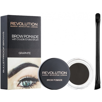 Makeup Revolution London Brow Pomade With Double Ended Brush očné linky Graphite 2,5 g