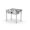 Hendi Umývací stôl - 2 drezy - 1000x600 mm - Kitchen Line | Hendi 811580
