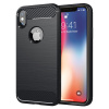 Techsuit Karbónový silikón ochranný obal na - iPhone X / XS - čierny KF23424