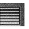 KRATKI 220 x 220 čiernostrieborná krbová mriežka so žalúziou