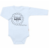 Body dlhý rukáv Baby Nellys, Made with love, svetlo modré 68 (3-6m)