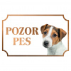 Jack Russell teriér - Kovová tabuľka POZOR PES