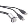 TRU COMPONENTS USB-06 Dvojitá zásuvka USB 2.0 zásuvka, vstavateľná 2 x USB konektor typu A až 2 x USB konektor typu A s káblom 60 cm Množstvo: 1 ks; 1229315