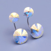 Náušnice Swarovski rivoli 8, 12mm Crystal AB (meniace)