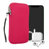 kwmobile Universal telefon Pouch Size XL - 6.7/6.8 - Neoprene smartphone Pouch with Zip - Water-Repellent Mobile Pouzdro na telefon - Sleeve in tmavý růžová