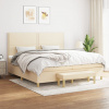 zahrada-XL Boxspring posteľ s matracom krémová 200x200 cm látka 3137106