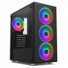 1stCOOL Middle Tower RAINBOW 4, ATX black černý, bez zdroje, fulltower ATX (2xUSB2+ 1xUSB3+ Audio+ Transparentní bočnice) (PC case)