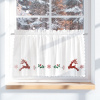 Markizeta Biela vianočná vitrážová záclona na tuneli DEER 100x40 cm