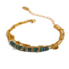 GRACE Jewellery Trojitý ocelový náramek Daria, chirurgická ocel BN-10-772A Zlatá 17 cm + 5 cm (prodloužení)