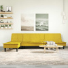Pohovka v tvare L žltá 255x140x70 cm zamat-ForU-3157264