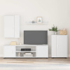 vidaXL 4-dielna súprava TV skríň Nástenný 4 pcs Biela Kompozitné drevo