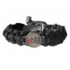 Náramok PARACORD krvná skupina AB neg. - čierny