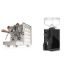 Rocket Espresso Appartamento, white, walnut + Eureka Mignon Specialita, BL black