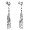 Evolution Group Strieborné náušnice visiace s krištáľmi Swarovski biela slza 31163.1