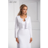Svatební bolerko s dlouhým rukávem - biele: BF-198 Rozmer: 6XL