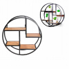 Stojan na kvety - Kvetinový stojan na kvety drevené kovové loft 37cm (Stojan na kvety - Kvetinový stojan na kvety drevené kovové loft 37cm)