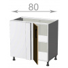 Casarredo CRAFT rohová skrinka 80, BC80821, grafit/Craft zlatý