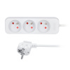 Solight predlžovací prívod, 3 zásuvky, biely, 3m