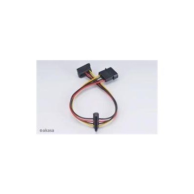 AKASA Kabel SATA redukce napájení ze 4pin Molex konektoru na 2x SATA, 30cm AK-CBPW01-30