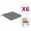 Vankúš na záhradný nábytok - VidaXL podušky na stoličky 6 ks sivá 50x50x7 (Vankúše stoličky Vidaxl, 6 ks, šedá, 50x50x7)