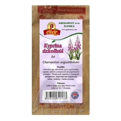 AGROKARPATY, s.r.o. Plavnica AGROKARPATY KYPRINA ÚZKOLISTÁ list bylinný čaj 1x30 g