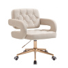 LuxuryForm DESIGN Kreslo ADRIA VELUR na zlatej podstave s kolieskami - latte
